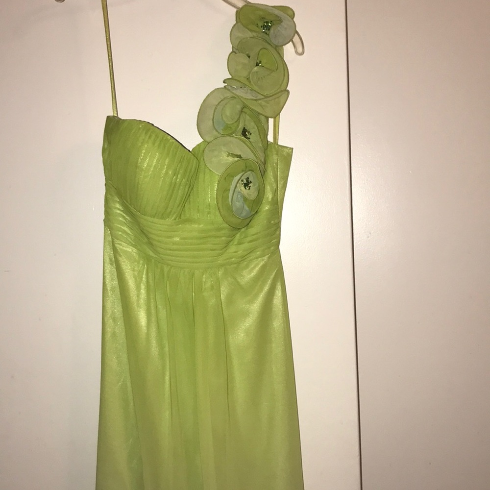 One strap evening gown